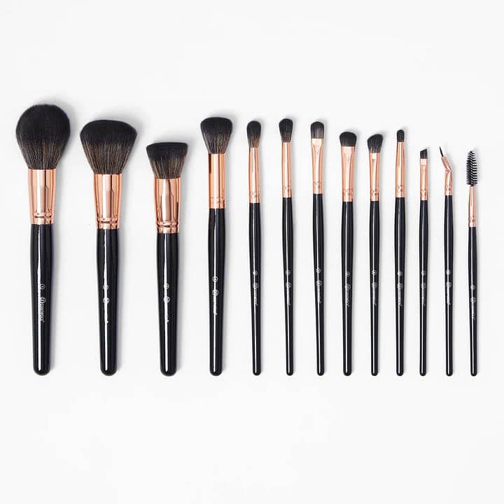 BH COSMETICS Signature Rose Gold 13 Piece Brush Set with Holder 1