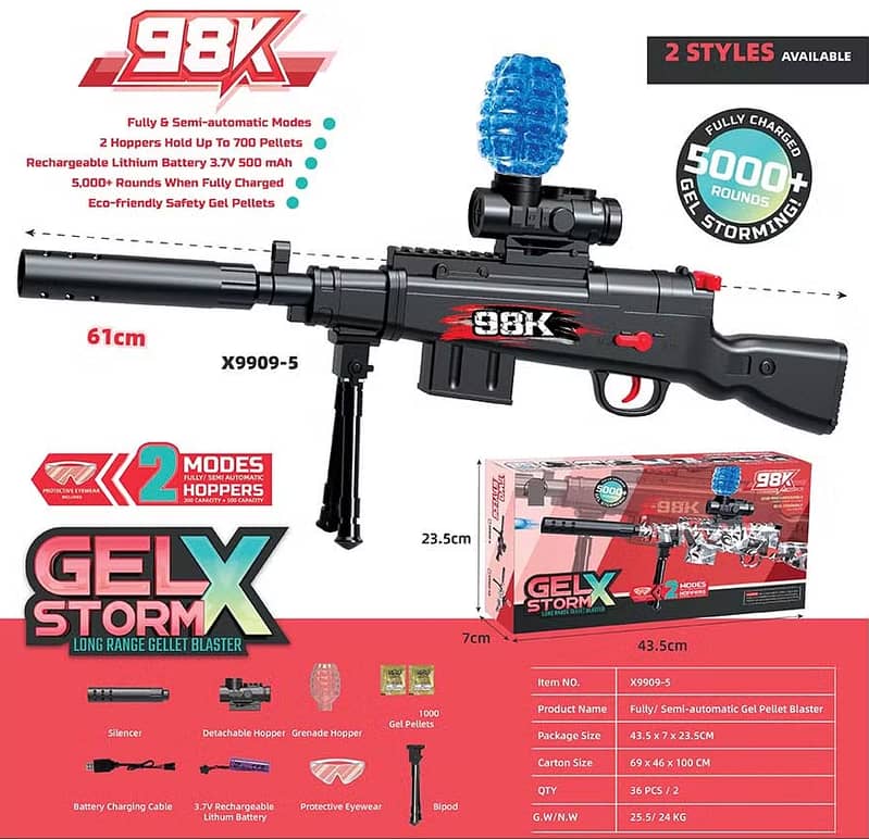 Awm M249 98K Simulate Summer Shooting Game Electric Gel Ball Blaster 1