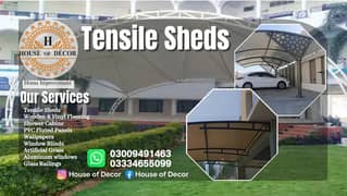 sheds \ fiberglass sheds \ tensile shades \ car parking shed \ shade