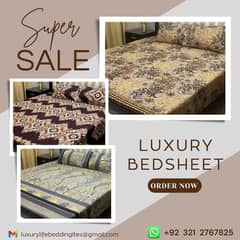 Luxury | Bed | 3Pcs | Printed Bedsheet | Bed Sheet Set | Cotton | Sale