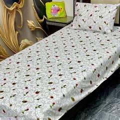 2 PCs cotton printed single bedsheet