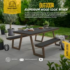 Aluminium Wood Look Outdoor Bench