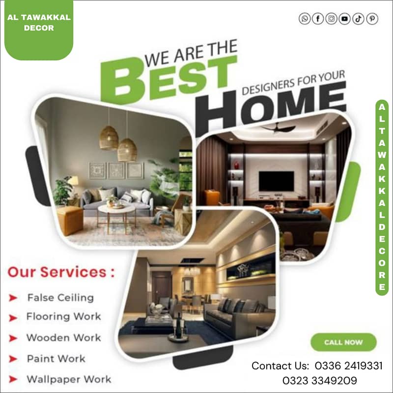 Pvc panel/Wallpaper/Vinyl floor/Wpc panel/Window Blinds/False ceiling 3