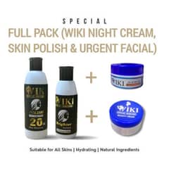 Wiki Special whitening Cream +Skin polish +Urgent Facial