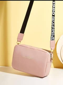 Chic Pink PU Leather Crossbody Bag For Girls,  Minimalist Style