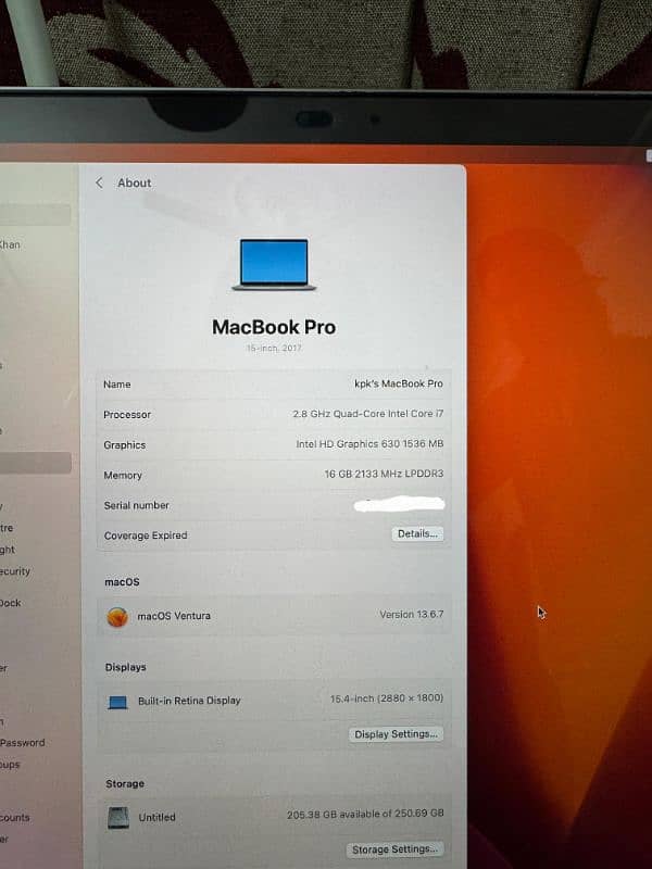 macbook pro 2017 15" 1