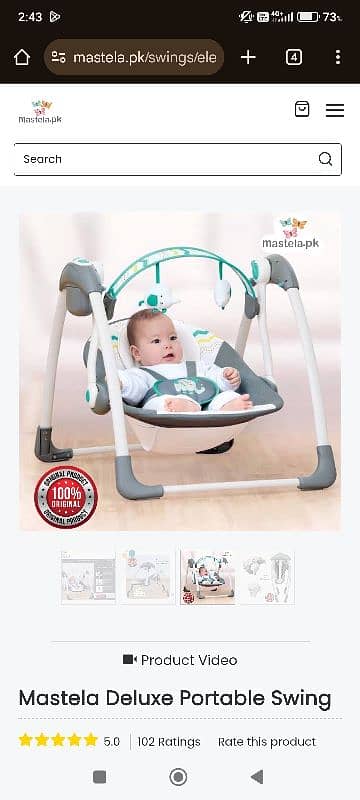 Mastela Portable Deluxe Swing Electrical Baby Swing 1