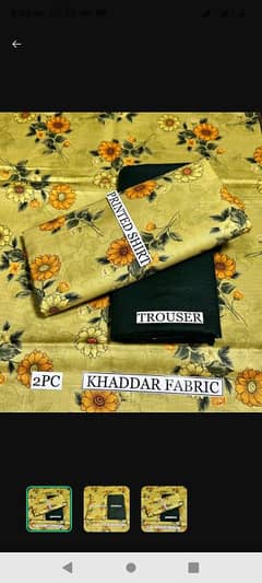 2pc women unstitched khaddar print suit