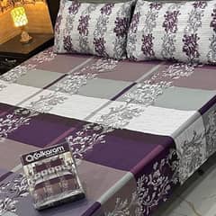 3pcs mix cotton printed Double Bedsheet