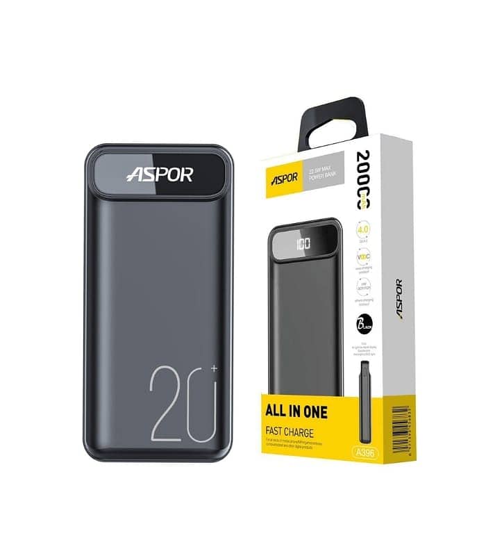 Aspor A396 PD 20000 mAh Fast Charging Power Bank 1