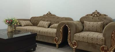 Sofa set new condition camel colour