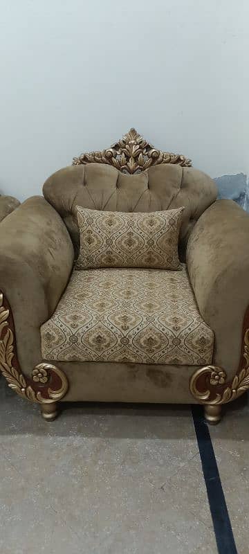 Sofa set new condition camel colour 3