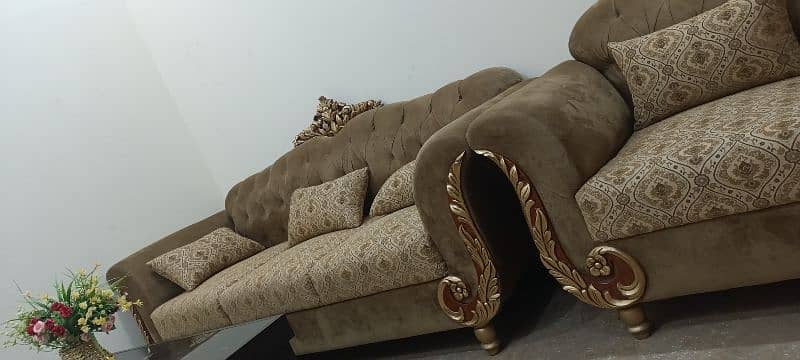 Sofa set new condition camel colour 4