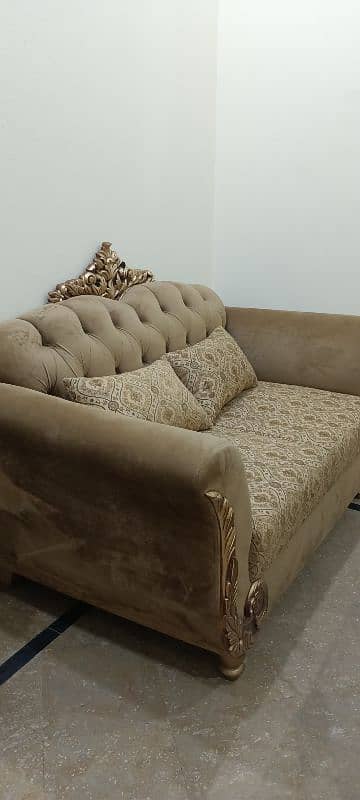 Sofa set new condition camel colour 6