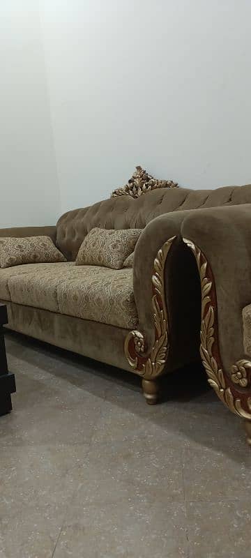 Sofa set new condition camel colour 7