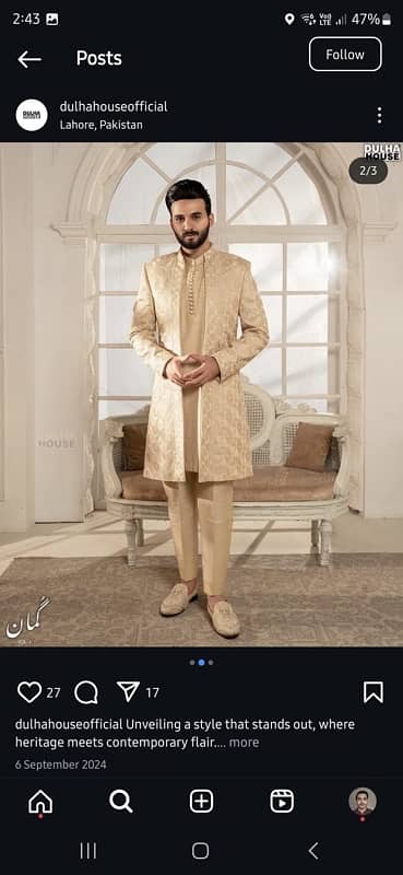 Sherwani and loop style kurta & pajama 1