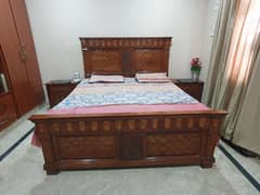 king size solid wood bed set for sale