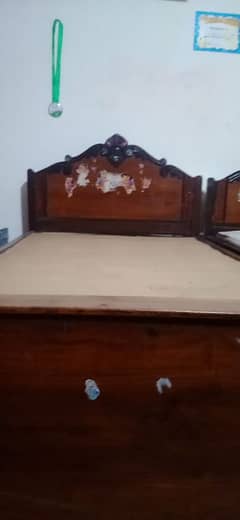 Two Single Bed Pure Wooden