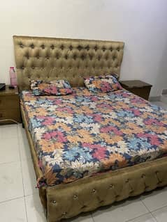 Bed with side table in good condition