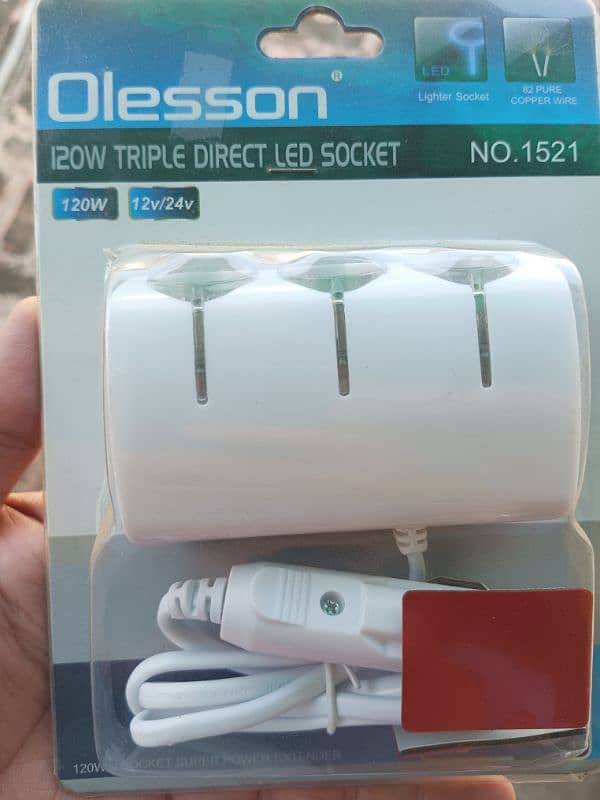 3 Way Car Cigarette Lighter Socket Splitter with Dual 8