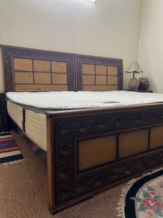 Single Bed / Wooden Bed / Pure Wooden Bed / Side Table