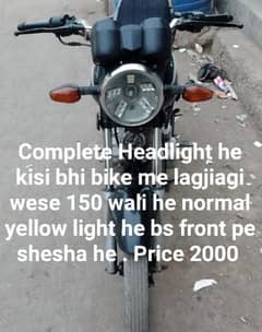 Headlight aur bike parts used