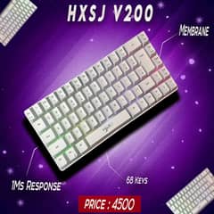 HXSJ V200 Gaming Keyboard | 68 Keys | Ultra-Fast 1ms Response |