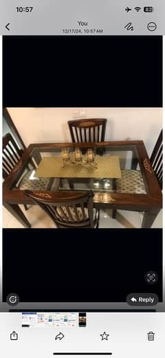 lightly used four seater dinning table