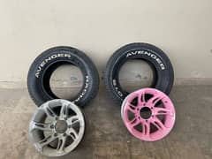 pair of prado rims and tyres