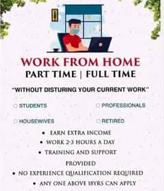 ONLINE WORK FROM HOME PART TIME AND FULL TIME