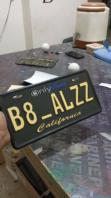 Sticker Number Plate Sign بورڈ Acrylic Sheet * 03473509903 14