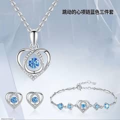 smart heart shape necklace water drop pendent silver plated