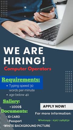 we are hiring typing workers for our company