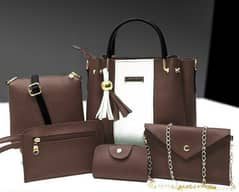 Free delivery 5 Pcs women leather bag