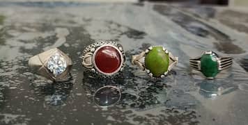 natural gems in silver rings