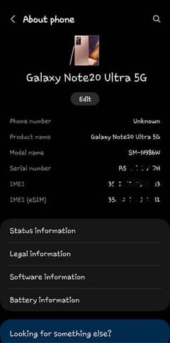 Samsung galaxy Note 20 ultra non pta