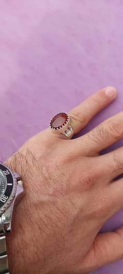 01× Shajri Feroza & 01× Brown Aqeeq (silver rings)