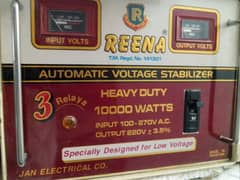 Original REENA 10000 Wtts Automatic 3 relays Stabilizer    62 kg wt