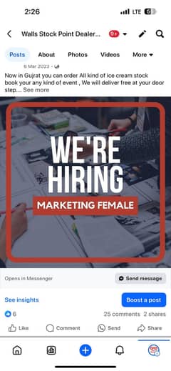 female staff required for as walls stock point dealer