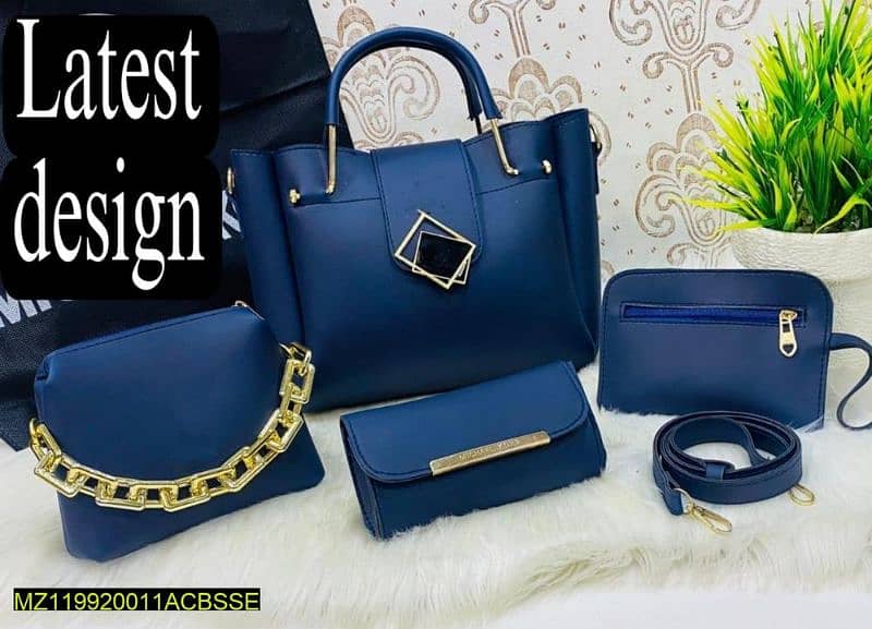 4 Pcs Women's PU Leather Bag Set    To order what'sapp 03286957847 2