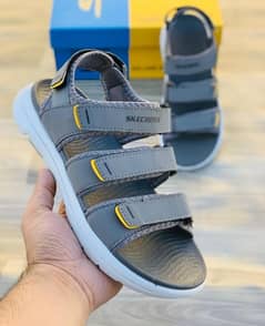 Men's Grey Fabric Formal Sandal For Boys