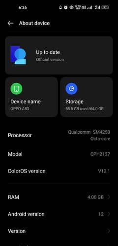 oppo A53 mobile 4+3/64 gb exchange p