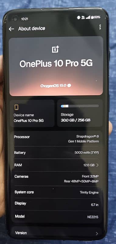 Oneplus 10 pro official Pta approved 12+8gb ram 5