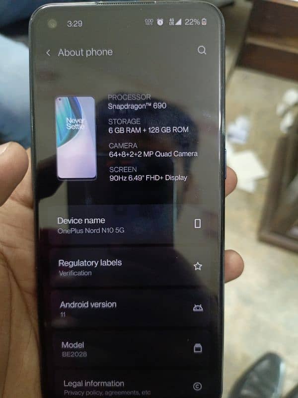 One plus N10 5G 6gb ram 128rom Best battery time PTA approved. 0