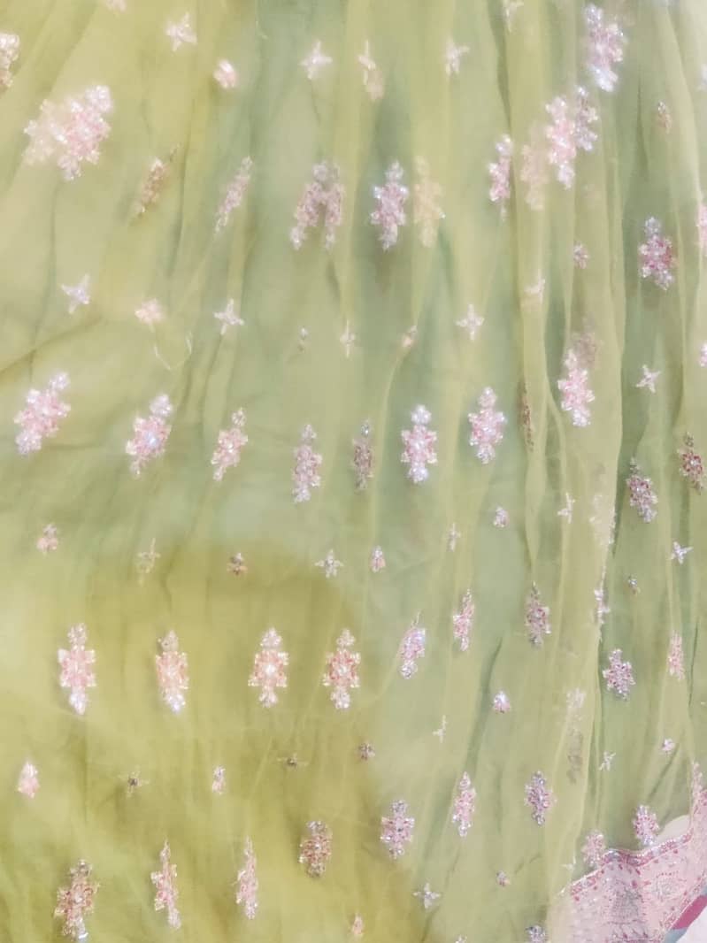 Qalamqar lehnga + choli +dopta 3