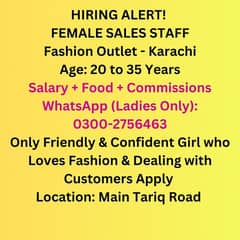 FEMALE STAFF WANTED