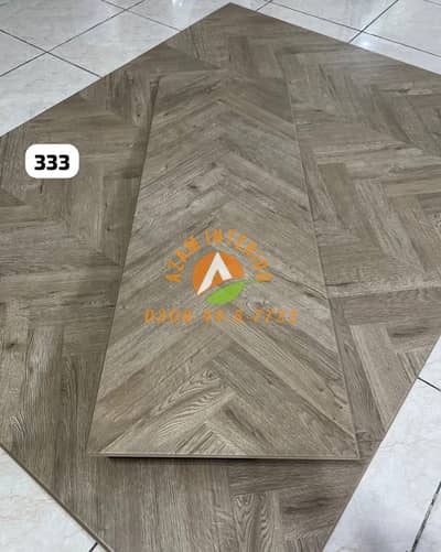 herringbone wooden floor Azam Interior DHA MDF gloss Matt vinyl floor