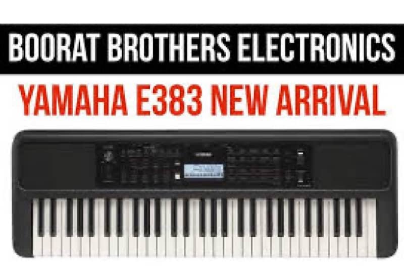 box pack yamaha e383 keyboard with original supply and 1 year warranty 0