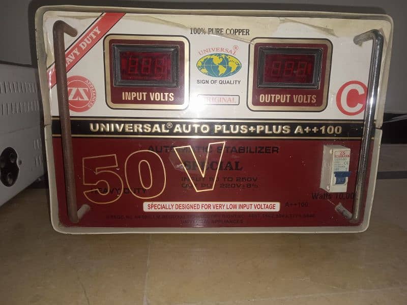 Universal Stabilizer 10000 watt INPUT 50 volt To 250 volt 1