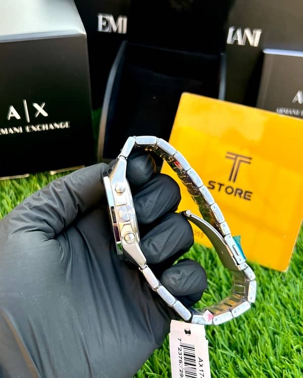 Original Armani Exchange Silver Stainless Steel Watch Complete Box 4